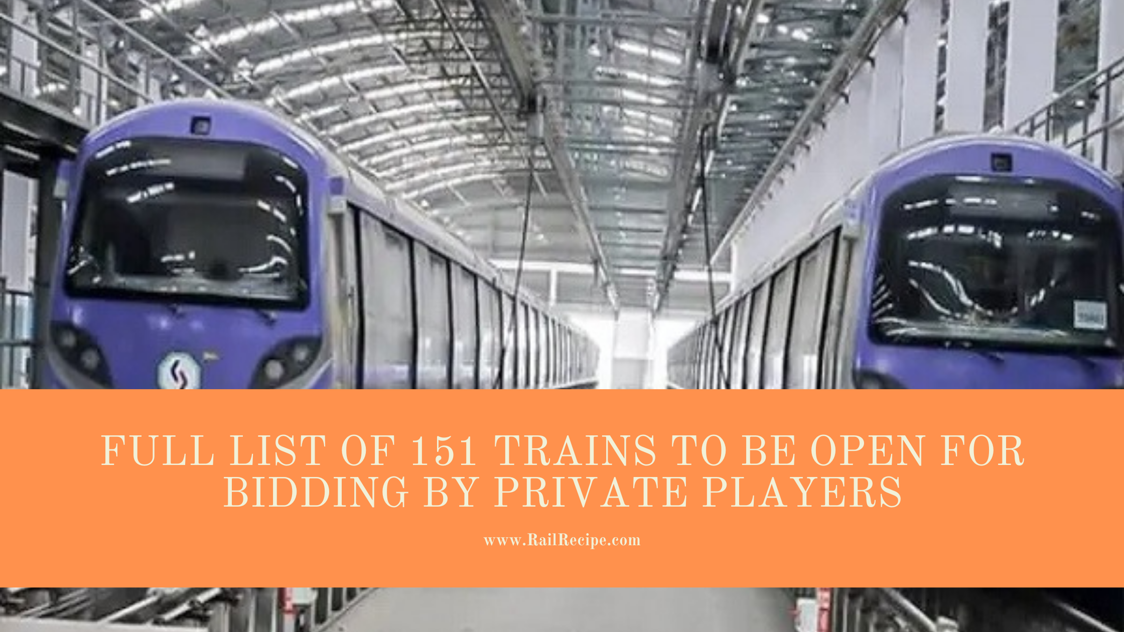 Full List of 151 Trains to Be Open For Bidding By Private Players