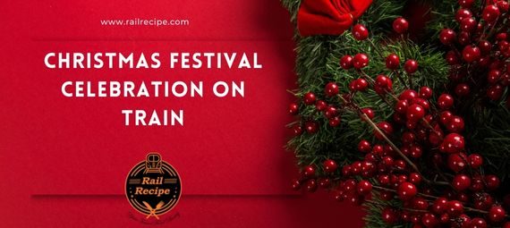 Enjoy Christmas Food And Cake On Train